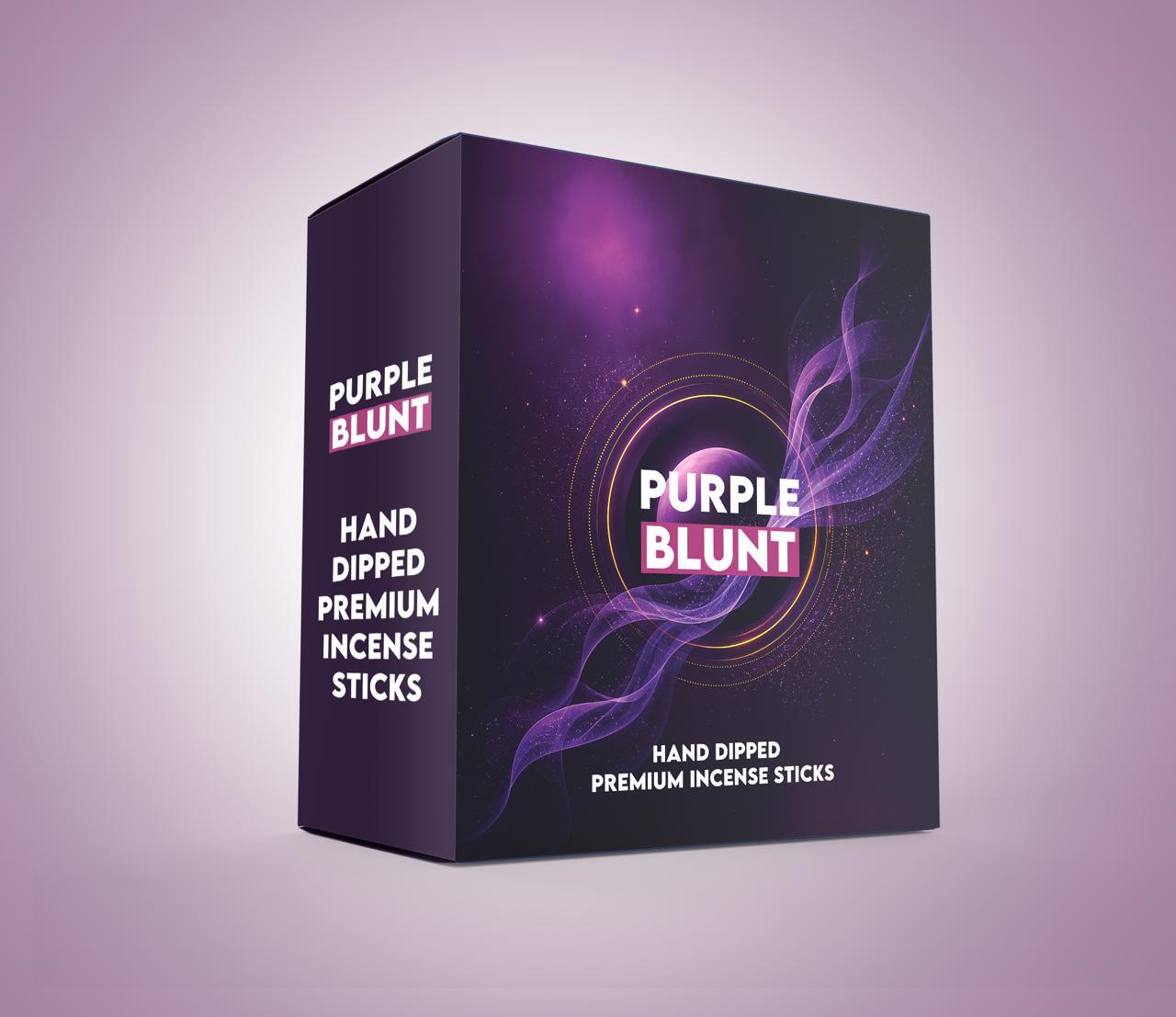 Purple Blunt hand dipped premium incense sticks in dark purple packaging